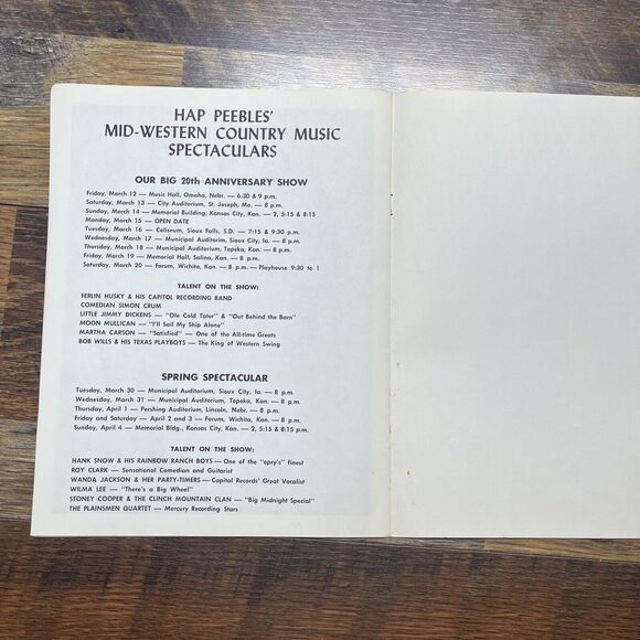 Red Foley, Justin Tubb, And Leon Douglas Autographed Country Booklet NO COA - Picture 7 of 7